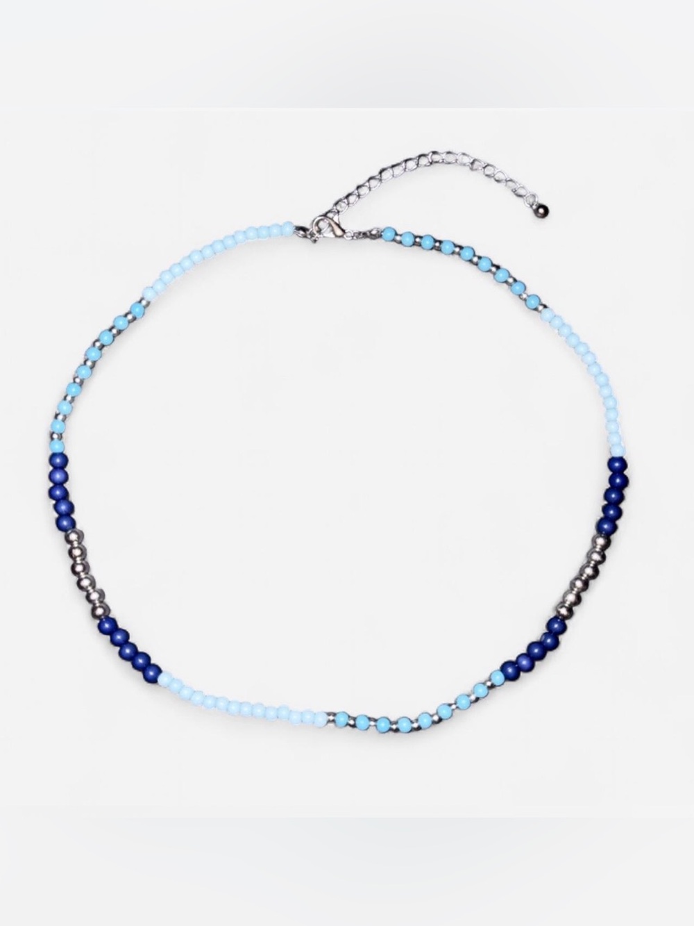 Beaded Blue Gradient Choker Necklace